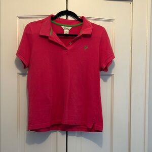 Lilly Pulitzer Pink Polo with Green Trim